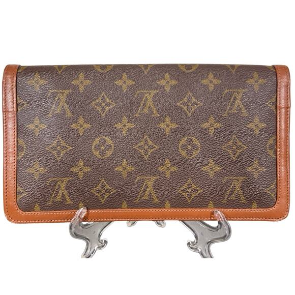 Louis Vuitton Pochette Dam Pouch Brown Leather Monogram Canvas - Picture 2 of 9